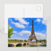 Carte Postale Paris, Tour Eiffel et Seine, France. (Devant / Derrière)