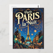 Carte Postale Paris Travel Poster,  (Devant / Derrière)