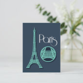 Carte Postale Paris Turquoise (Debout devant)