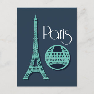 Carte Postale Paris Turquoise