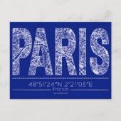 Carte Postale Paris Typography Map Postcard Modern Travel Design (Devant)