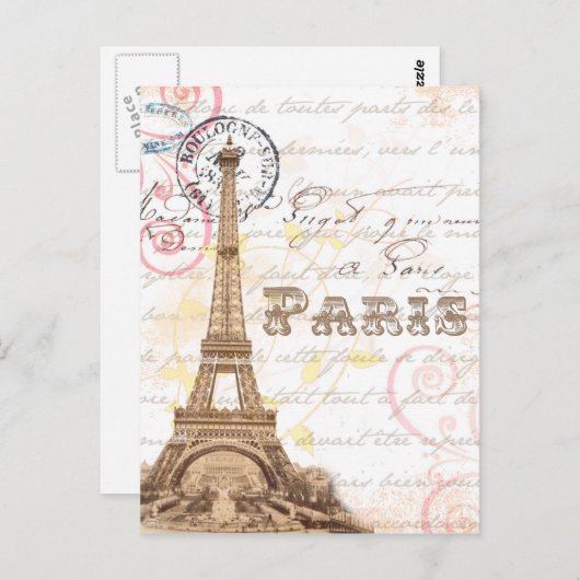 Carte Postale Paris Vintage (Devant / Derrière)