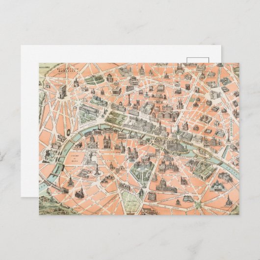 Carte postale Paris vintage (Devant / Derrière)