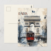 Carte Postale Paris vintage Avec l'Arc de Triomphe (Devant / Derrière)