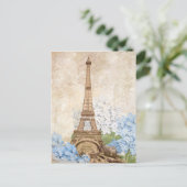 Carte postale Paris Vintage Blue Hydrangea (Debout devant)