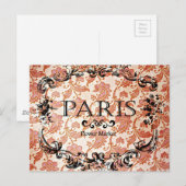 Carte Postale Paris vintage Connexion Damask (Devant / Derrière)