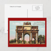 Carte Postale Paris vintage, Etoile, Arc de Triomphe (Devant / Derrière)
