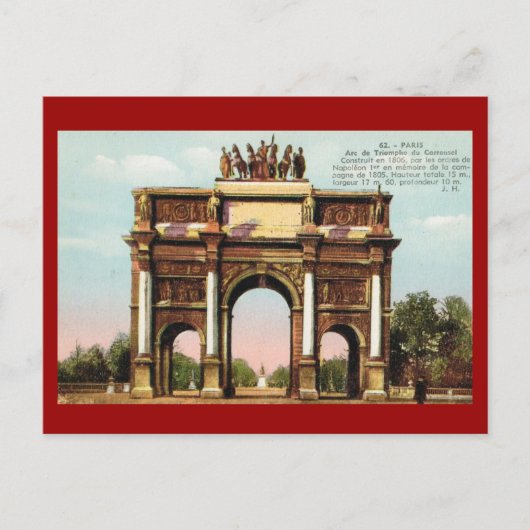 Carte Postale Paris vintage, Etoile, Arc de Triomphe (Devant)