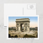 Carte Postale Paris vintage France, Arc de Triomphe (Devant / Derrière)