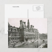 Carte Postale Paris vintage, Hôtel de Ville (Devant / Derrière)