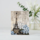 Carte Postale Paris Vintage Hydrangeas Dark Postacard (Debout devant)
