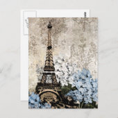 Carte Postale Paris Vintage Hydrangeas Dark Postacard (Devant / Derrière)