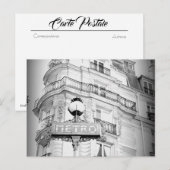 Carte postale Paris, Vintage noir et blanc (Devant / Derrière)