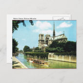 Carte Postale Paris vintage, Notre Dame, Bateau Mouche (Devant / Derrière)