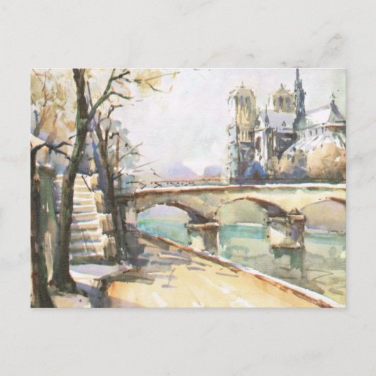 Carte Postale Paris vintage, Notre Dame, La Seine (Devant)