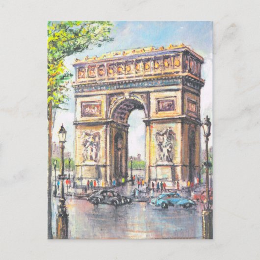 Carte Postale Paris vintage, Paris Arc de Triumphe, (Devant)