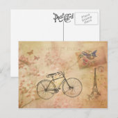 Carte Postale Paris Vintage romantique au printemps Collage (Devant / Derrière)