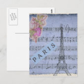 Carte postale Paris Vintage Style Collage (Devant / Derrière)