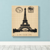 Carte postale Paris vintage sur toile (Insitu (Plancher de Bois))