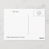 Carte Postale Paris vintage, Tour Eiffel (Dos)