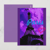 Carte Postale Paris Violet (Devant / Derrière)