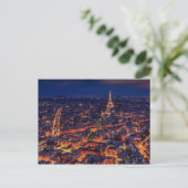 Carte Postale Paris vue panoramique de nuit avec le mignon tour  (Debout devant)