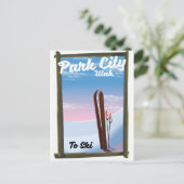 Carte Postale Park city Utah affiche de voyage de ski (Debout devant)