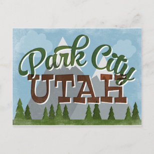 Carte Postale Park City Utah Amusants Rétro Montagnes neigeuses