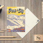 Carte Postale Park City Utah Winter Area Vintage<br><div class="desc">Park City Design d'art hivernal présentant le paysage hivernal.</div>