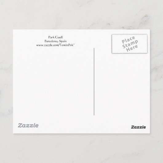 Carte Postale Park Guell (Dos)