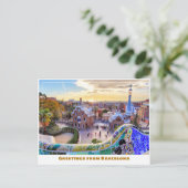 Carte Postale Park Guell Barcelona Espagne Moderne (Debout devant)