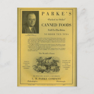Carte Postale Parke's Canned Foods