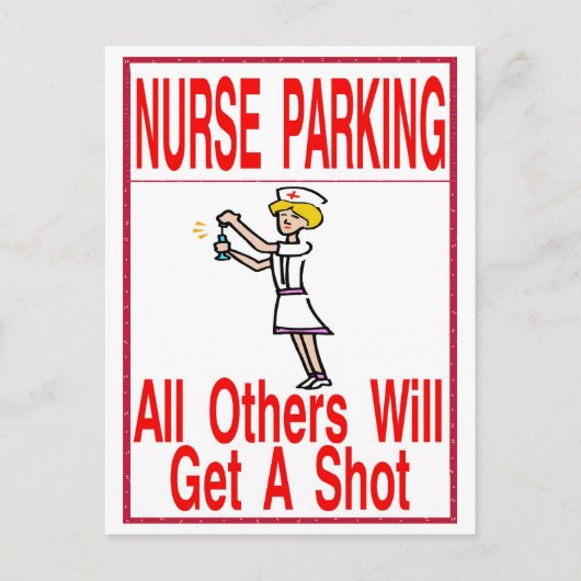 Carte Postale Parking pour infirmières uniquement (Devant)
