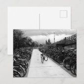 Carte Postale Parking pour Vélo Solo Amsterdam Noir et Blanc (Devant / Derrière)