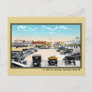 Carte Postale Parking public vintage Nantucket beach MA