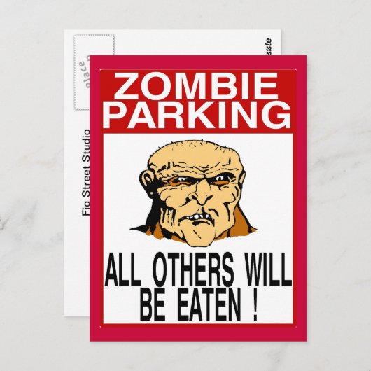 Carte Postale Parking Zombie (Devant / Derrière)