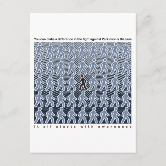 Carte Postale Parkinsons combat commence avec sensibilisation (Devant)
