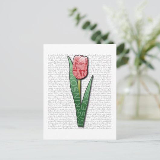 Carte Postale Parkinsons Formé Tulipe, Affecté & Force Citation (Debout devant)