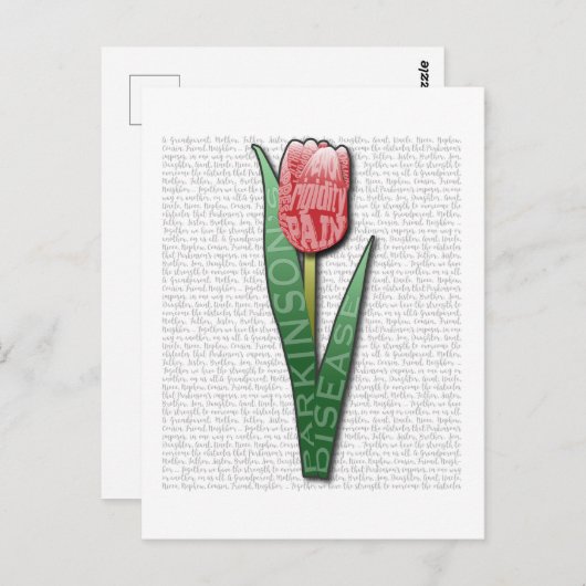 Carte Postale Parkinsons Formé Tulipe, Affecté & Force Citation (Devant / Derrière)