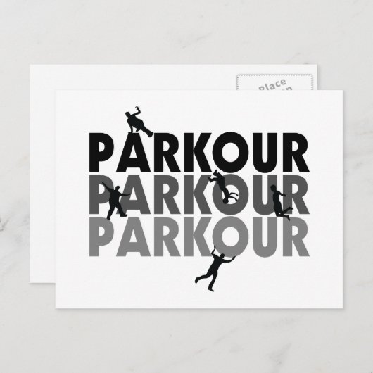 Carte Postale Parkour En Course Libre (Devant / Derrière)