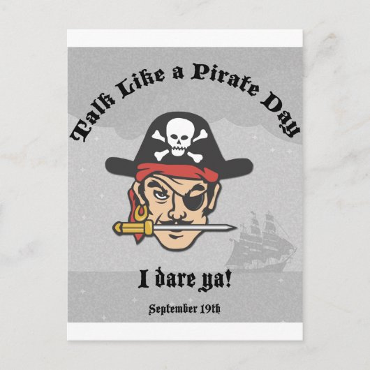 Carte Postale Parle comme une journée de pirates ! (Devant)