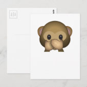 Carte Postale Parle mignonne Pas de Singe Mal Emoji (Devant / Derrière)