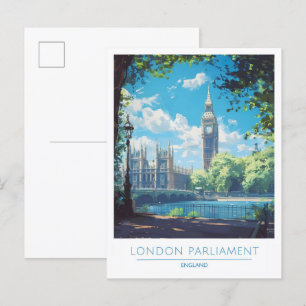 Carte Postale Parlement de Londres Angleterre Vintage voyage