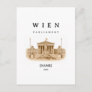 Carte Postale Parlement de Vienne personnalisé | Nom & Année