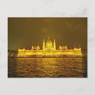 Carte Postale Parlement hongrois, Budapest, Hongrie la nuit