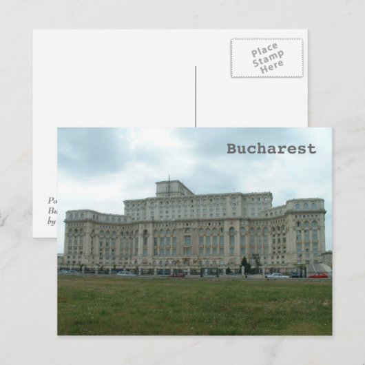 Carte Postale Parlement roumain (Devant / Derrière)