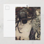 Carte Postale « Parler aux oiseaux » par Arthur Rackham (Devant / Derrière)