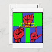 Carte Postale Parlez Avec Vos Mains ! (Devant / Derrière)