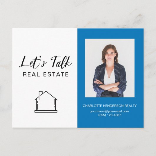 Carte Postale Parlons Logo de photos immobilières (Devant)