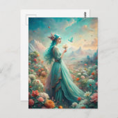 Carte Postale Parmi les fleurs (Devant / Derrière)